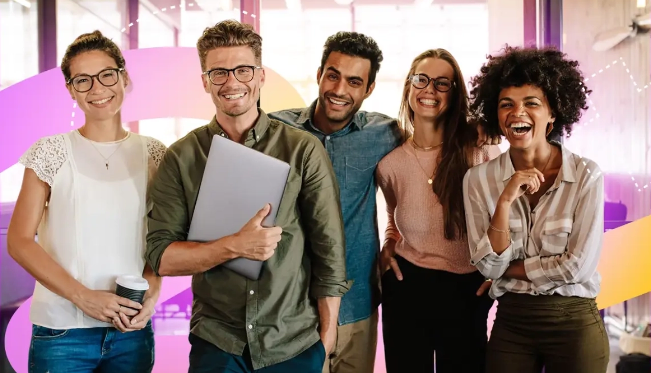 Group of adult students smiling